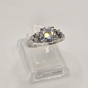 Vintage Sterling Silver PJM 2cwt Stone CZ Ring 925